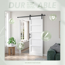 Load image into Gallery viewer, White Barn Door with Sliding Door Hardware Kit Included &amp; Handle,Solid PVC Surface,DIY Assembly,5-Panel