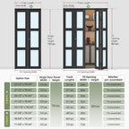 Frosted Glass And Solid Manufactured Wood Bi-Fold Door With Installation Hardware Kit