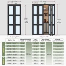 Load image into Gallery viewer, Frosted Glass And Solid Manufactured Wood Bi-Fold Door With Installation Hardware Kit