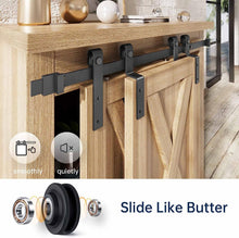 Load image into Gallery viewer, EaseLife Mini Cabinet Bypass Sliding Barn Door Hardware Track Kit,Easy Install,Slide Smoothly Quietly,Apply for Storage Window TV Stand and Other Shielding (No Cabinet)