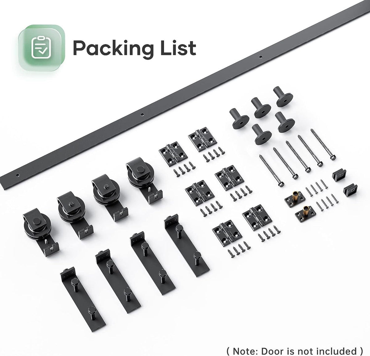 Bifold Sliding Barn Door Hardware Track Kit,Side Mounted Black Roller,Smoothly and Quietly,Assembly Easy (Door Not Included)