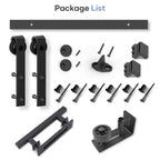 EaseLife Sliding Barn Door Hardware Track Kit with 12'' Handle & Floor Guide