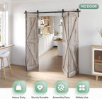 Bifold Sliding Barn Door Hardware Track Kit,Side Mounted Black Roller,Smoothly and Quietly,Assembly Easy (Door Not Included)