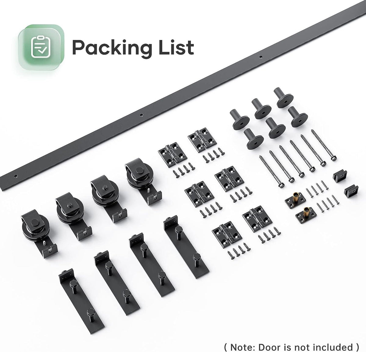 Bifold Sliding Barn Door Hardware Track Kit,Side Mounted Black Roller,Smoothly and Quietly,Assembly Easy (Door Not Included)