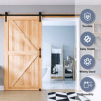 EaseLife Sliding Barn Door Hardware Track Kit with 12'' Handle & Floor Guide
