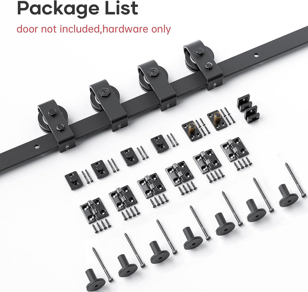 Bi-fold Sliding Barn Door Hardware,Top Mount Installation,Heavy Duty Roller,Smoothly and Quietly,Black(Door Not Included)