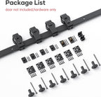 Bi-fold Sliding Barn Door Hardware,Top Mount Installation,Heavy Duty Roller,Smoothly and Quietly,Black(Door Not Included)