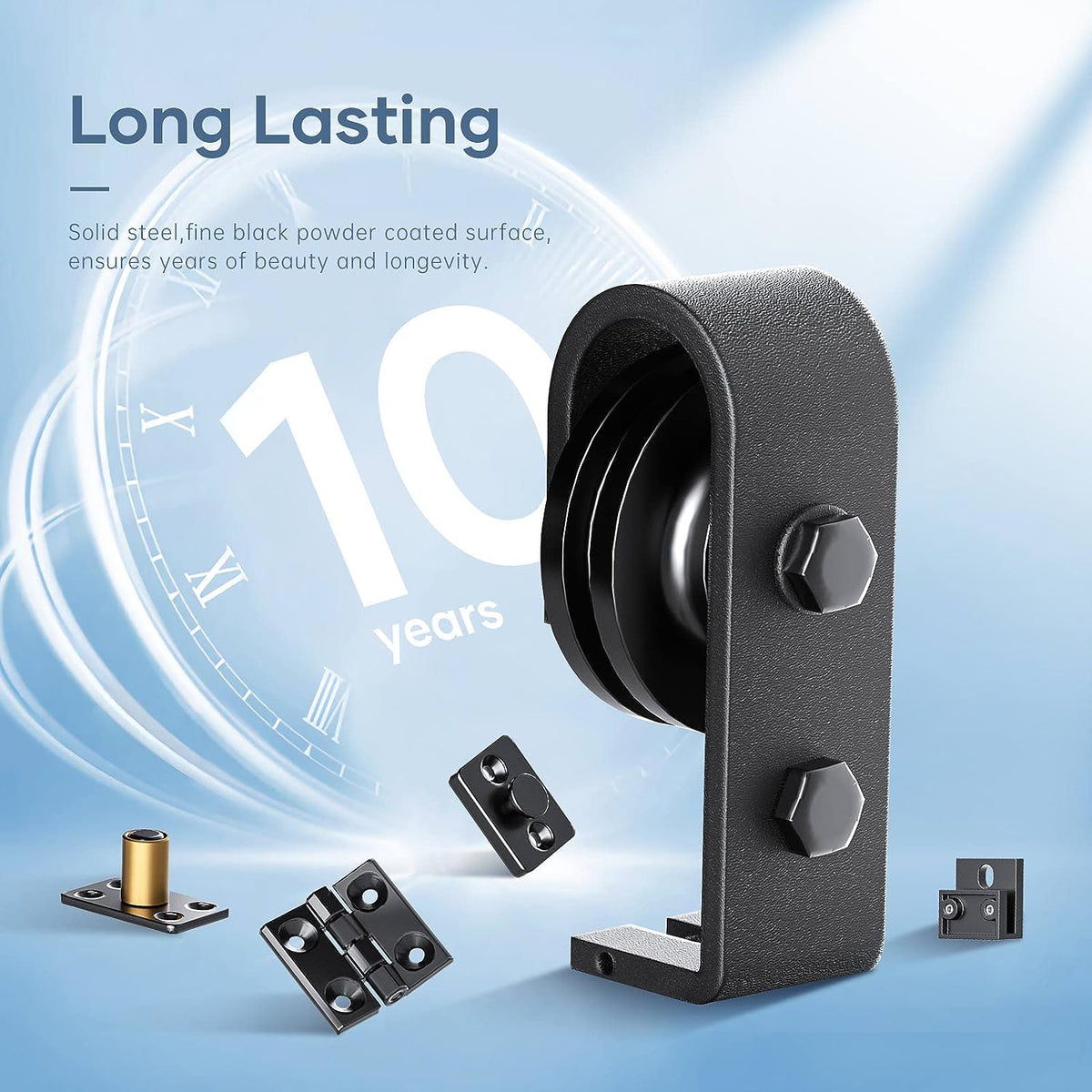 Bi-fold Sliding Barn Door Hardware,Top Mount Installation,Heavy Duty Roller,Smoothly and Quietly,Black(Door Not Included)