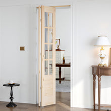 Load image into Gallery viewer, 8-Lite Glass And Solid Wood Bi-Fold Door With Installation Hardware Kit