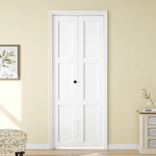 Load image into Gallery viewer, 3 Panel Manufactured Wood Bifold Sliding Barn Door With Installation Hardware Kit