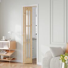 Load image into Gallery viewer, Unfinished Solid Wood Glass Bi-Fold Door With Installation Hardware Kit
