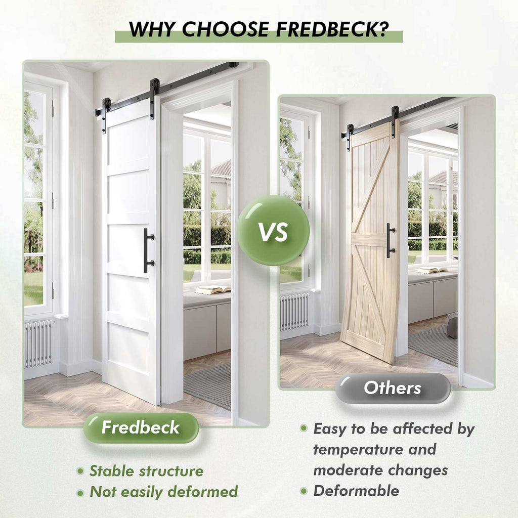 White Barn Door with Sliding Door Hardware Kit Included & Handle,Solid PVC Surface,DIY Assembly,5-Panel