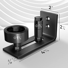 Load image into Gallery viewer, Sliding Barn Door Bottom Floor Guide,Adjustable Roller,Wall Mount System,Flush Flat Bottom Design,8 Assemble Setup Options,Fit All Size Door,Black