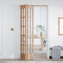 Load image into Gallery viewer, EaseLife Bifold Closet Door,for 36in x 80in (Double 18x80) Opening,French Glass Barn Doors with 3FT Concealed Bi-Fold Sliding Hardware Kit Included,Preassembled Door,Easy Install,DIY staining