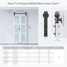 Load image into Gallery viewer, EaseLife Preassembled Bi-Fold Doors, for 30&quot;x 80&quot; Opening,Tempered Frosted Glass Closet Folding Barn Door with Concealed Hardware Kit,MDF Wood Panel,Water-Proof PVC Surface,Easy Installation