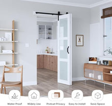 Load image into Gallery viewer, EaseLife Preassembled Bi-Fold Doors, for 30&quot;x 80&quot; Opening,Tempered Frosted Glass Closet Folding Barn Door with Concealed Hardware Kit,MDF Wood Panel,Water-Proof PVC Surface,Easy Installation