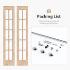 EaseLife Bifold Closet Door,French Glass Barn Doors with  Bi-Fold Sliding Hardware Kit Included,Preassembled Door,Easy Install,DIY staining