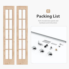 Load image into Gallery viewer, EaseLife Bifold Closet Door,for 36in x 80in (Double 18x80) Opening,French Glass Barn Doors with 3FT Concealed Bi-Fold Sliding Hardware Kit Included,Preassembled Door,Easy Install,DIY staining