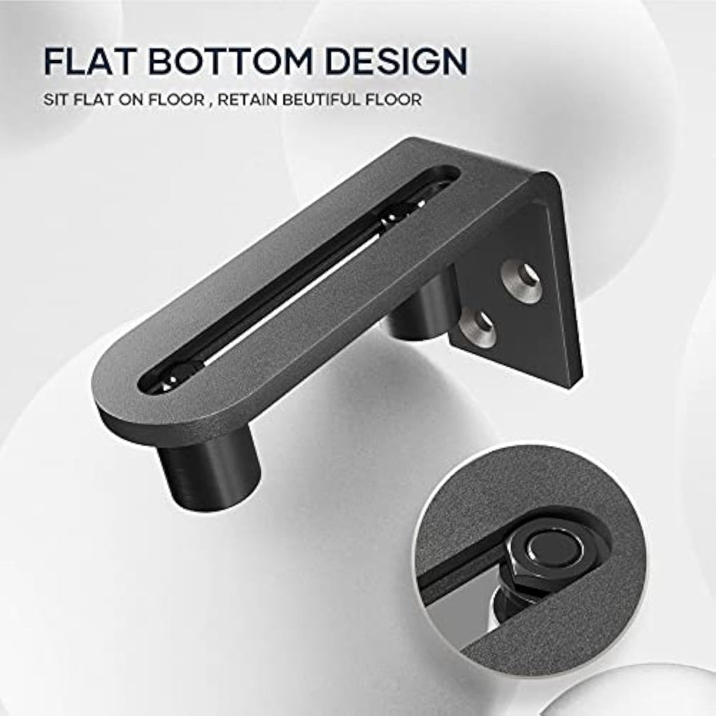 EaseLife Sliding Barn Door Bottom Floor Guide - Barn Door Hardware for DIY Users, Adjustable Ball Bearing Rollers, Wall-Mount, Flush-Bottom for Sleek Look, Side Access for Easy Install, Stability & Support