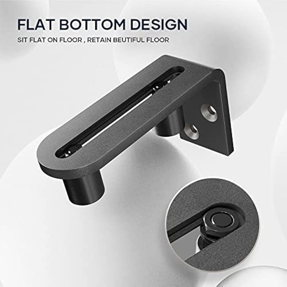 EaseLife Sliding Barn Door Bottom Floor Guide - Barn Door Hardware for DIY Users, Adjustable Ball Bearing Rollers, Wall-Mount, Flush-Bottom for Sleek Look, Side Access for Easy Install, Stability & Support