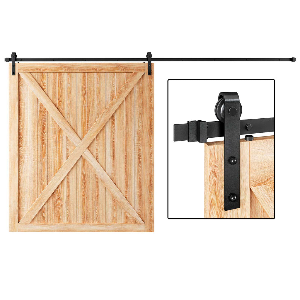 EaseLife Heavy Duty Sliding Barn Door Hardware Track Kit,Ultra Hard Sturdy,Slide Smoothly Quietly,Easy Install