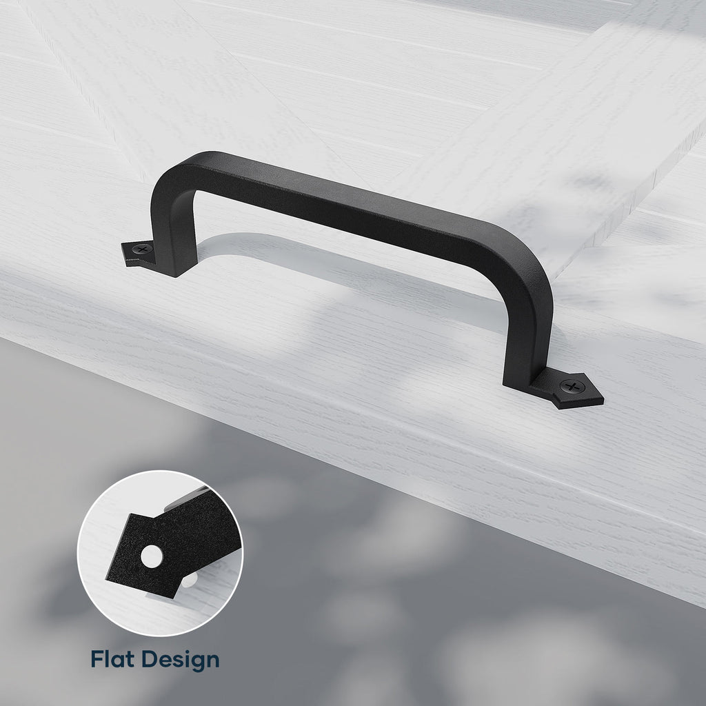 EaseLife Barn Door Pull Handle,Rustic Black Cast Iron Grab,Easy Install…