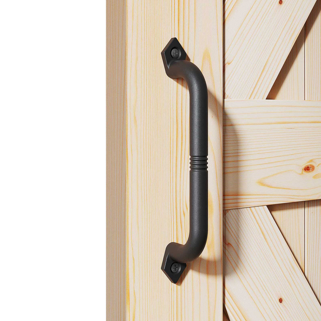 EaseLife Barn Door Pull Handle,Rustic Black Cast Iron Grab,Easy Install…