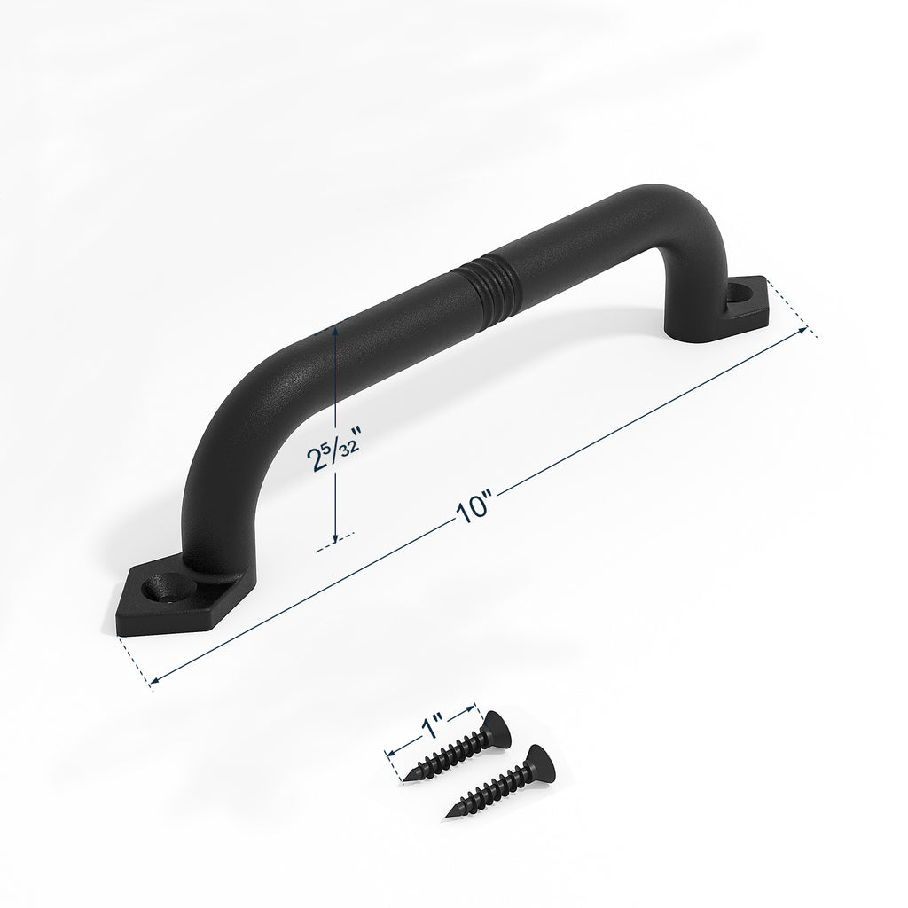 EaseLife Barn Door Pull Handle,Rustic Black Cast Iron Grab,Easy Install…