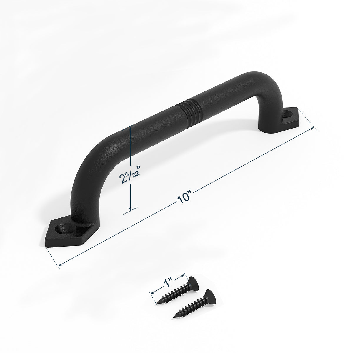 EaseLife Barn Door Pull Handle,Rustic Black Cast Iron Grab,Easy Install…