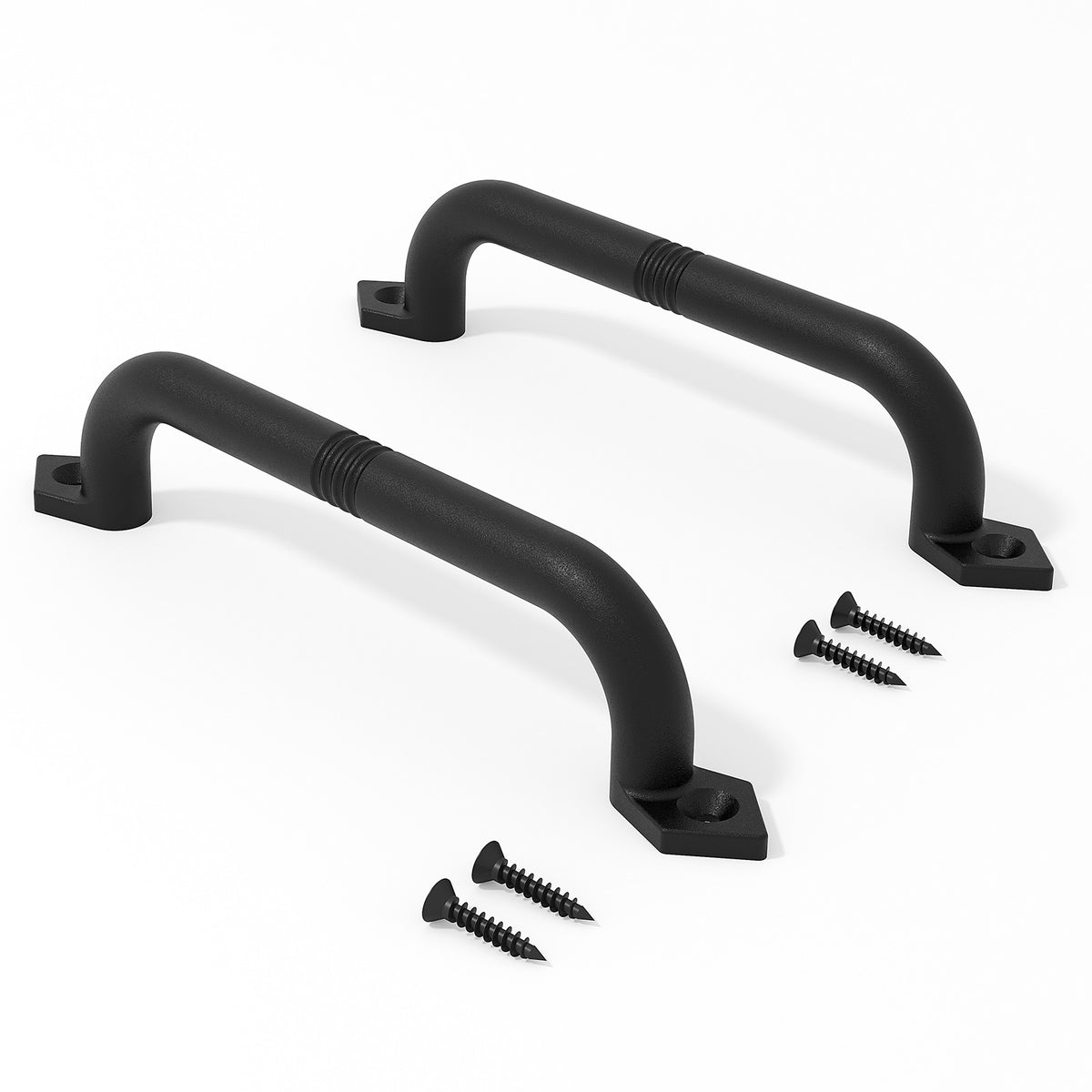 EaseLife Barn Door Pull Handle,Rustic Black Cast Iron Grab,Easy Install…