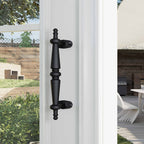 EaseLife Barn Door Pull Handle,Rustic Black Cast Iron Grab,Easy Install…
