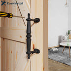 EaseLife Barn Door Pull Handle,Rustic Black Cast Iron Grab,Easy Install…