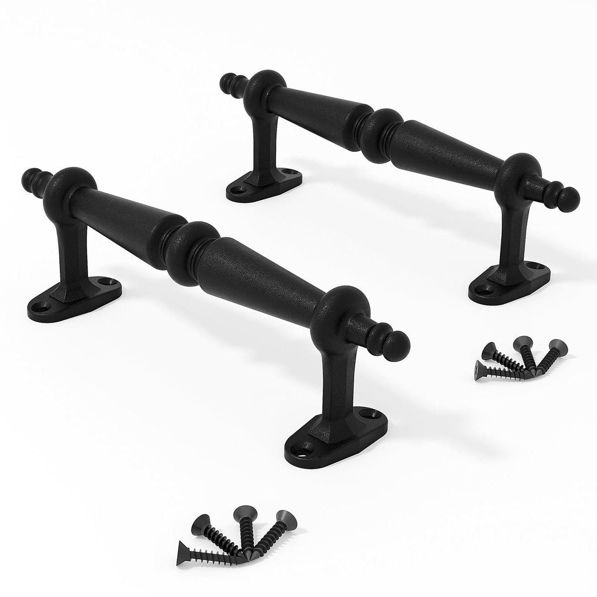 EaseLife Barn Door Pull Handle,Rustic Black Cast Iron Grab,Easy Install…