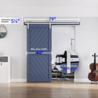 EaseLife Heavy Duty Brushed Nickel Sliding Barn Door Hardware Track Kit,Modern,Sturdy,Slide Smoothly Quietly,Easy Install