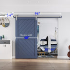 EaseLife Heavy Duty Brushed Nickel Sliding Barn Door Hardware Track Kit,Modern,Sturdy,Slide Smoothly Quietly,Easy Install