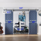 EaseLife Heavy Duty Brushed Nickel Sliding Barn Door Hardware Track Kit,Modern,Sturdy,Slide Smoothly Quietly,Easy Install