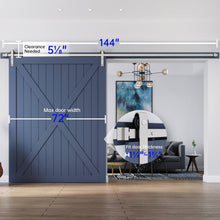 Load image into Gallery viewer, EaseLife Heavy Duty Brushed Nickel Sliding Barn Door Hardware Track Kit,Modern,Sturdy,Slide Smoothly Quietly,Easy Install
