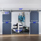 EaseLife Heavy Duty Brushed Nickel Sliding Barn Door Hardware Track Kit,Modern,Sturdy,Slide Smoothly Quietly,Easy Install