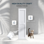 EaseLife Sliding Barn Door with Barn Door Hardware Track Kit Included,Solid LVL Wood Slab Covered with Water-Proof & Scratch-Resistant PVC Surface,DIY Assembly,Easy Install,White, H-Frame