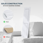 EaseLife Sliding Barn Door with Barn Door Hardware Track Kit Included,Solid LVL Wood Slab Covered with Water-Proof & Scratch-Resistant PVC Surface,DIY Assembly,Easy Install,White, H-Frame
