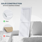 EaseLife Sliding Barn Door with Barn Door Hardware Track Kit Included,Solid LVL Wood Slab Covered with Water-Proof & Scratch-Resistant PVC Surface,DIY Assembly,Easy Install,White, H-Frame
