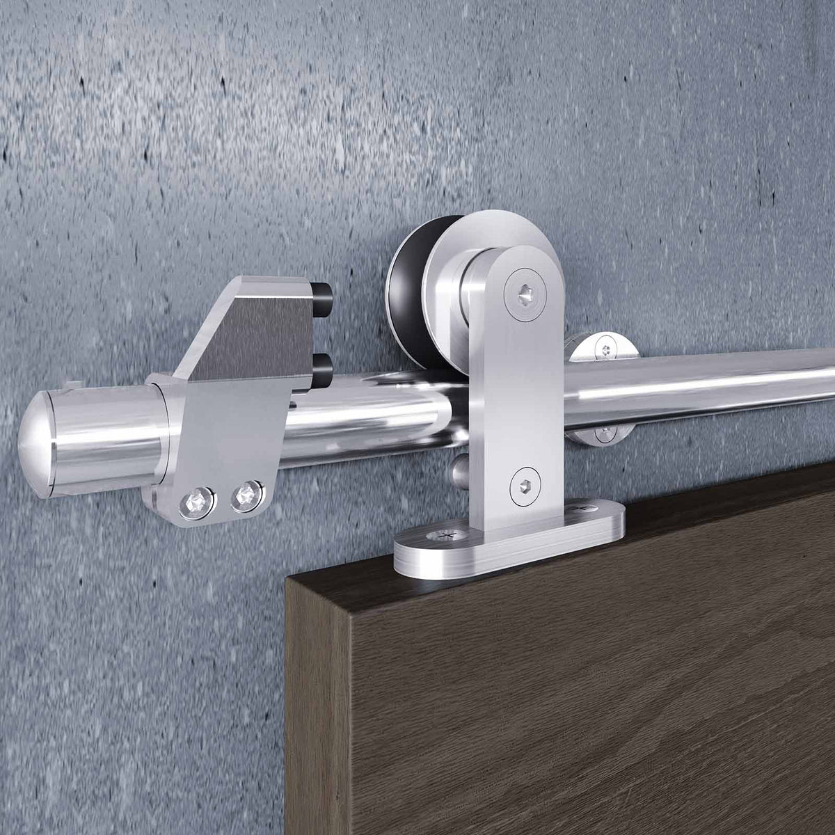 EaseLife Modern Stainless Steel Sliding Barn Door Hardware Track Kit,Top Mount,Anti-Rust,Slide Smoothly Quietly,Easy Install