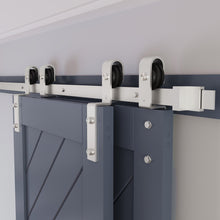 Load image into Gallery viewer, EaseLife Brushed Nickel Bypass Double Barn Door Hardware Kit