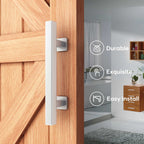 EaseLife 12" Sliding Barn Door Pull Handle with Flush Hardware Set,Stainless Steel,Heavy Duty,Brushed Finish,Anti-Rust Anti-Corrosion,Easy Install