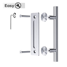Load image into Gallery viewer, EaseLife 12&quot; Sliding Barn Door Pull Handle with Flush Hardware Set,Stainless Steel,Heavy Duty,Brushed Finish,Anti-Rust Anti-Corrosion,Easy Install