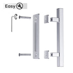 EaseLife 12" Sliding Barn Door Pull Handle with Flush Hardware Set,Stainless Steel,Heavy Duty,Brushed Finish,Anti-Rust Anti-Corrosion,Easy Install