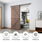EaseLife Modern Stainless Steel Sliding Barn Door Hardware Track Kit,Top Mount,Anti-Rust,Slide Smoothly Quietly,Easy Install