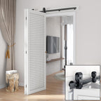Bi-fold Sliding Barn Door Hardware,Top Mount Installation,Heavy Duty Roller,Smoothly and Quietly,Black(Door Not Included)