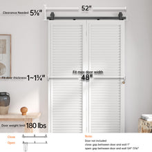 Load image into Gallery viewer, Bi-fold Sliding Barn Door Hardware,Top Mount Installation,Heavy Duty Roller,Smoothly and Quietly,Black(Door Not Included)
