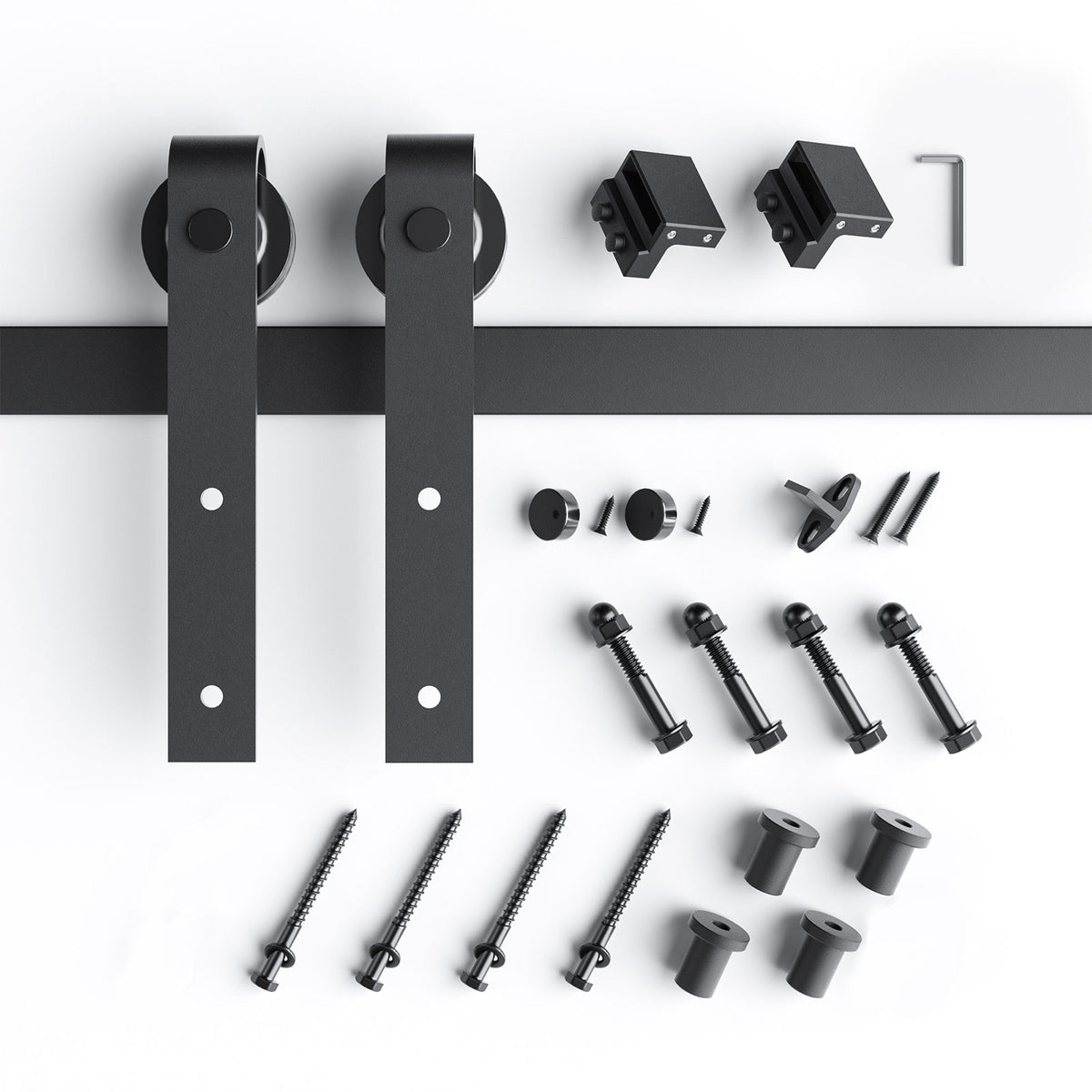 EaseLife Heavy Duty Sliding Barn Door Hardware Track Kit,Ultra Hard Sturdy,Slide Smoothly Quietly,Easy Install